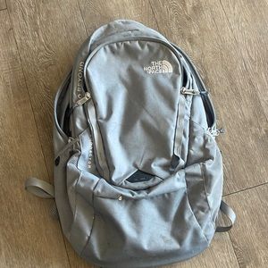 gray north face backpack